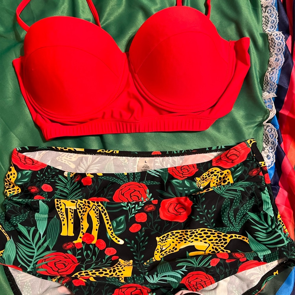 Red and cheetah print with roses